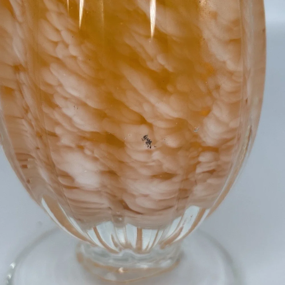 Vintage Swung Vase Orange Swirl Twisted Glass Vase Mid Century Modern MCM Style